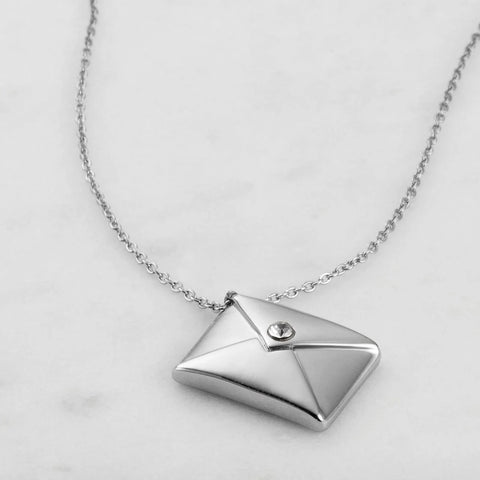 Envelope Necklace - Silver