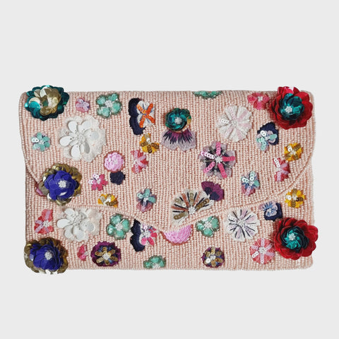 Delicate Floral Clutch - Pink