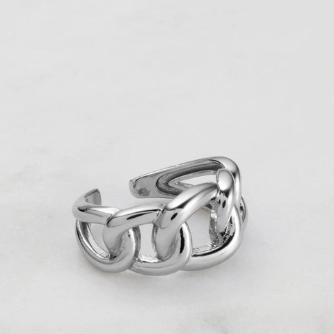Link Adjustable Ring - Silver